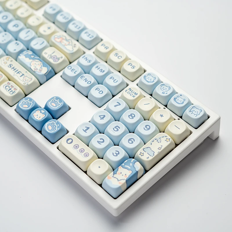 V108机械键盘108键有线全键无冲高颜值女生办公游戏可爱白光