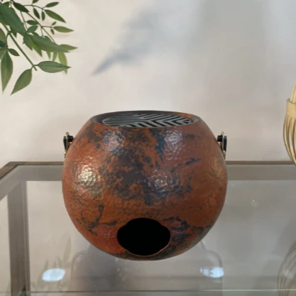 蜂鸟工坊手工艺品铜器春喜手提式龙蛋形火炉（红色）WCCTXC054