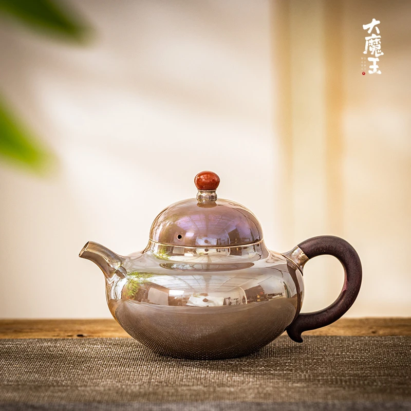 茶家系列手工艺品紫皮容天小壶银壶泡茶壶木把家用泡壶CJZPA1067