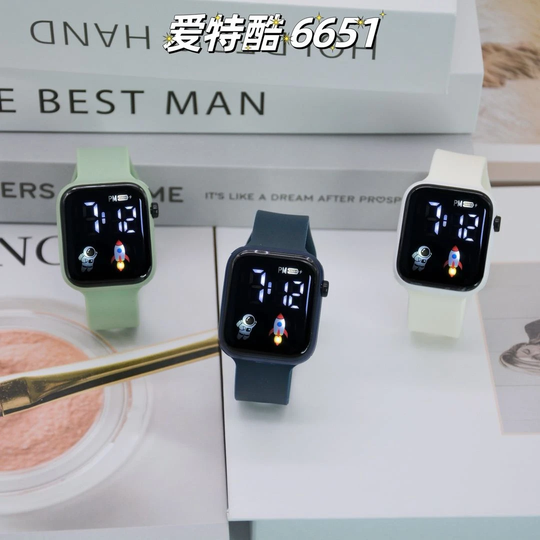 爱特酷LED触摸屏圆形防水手表6651