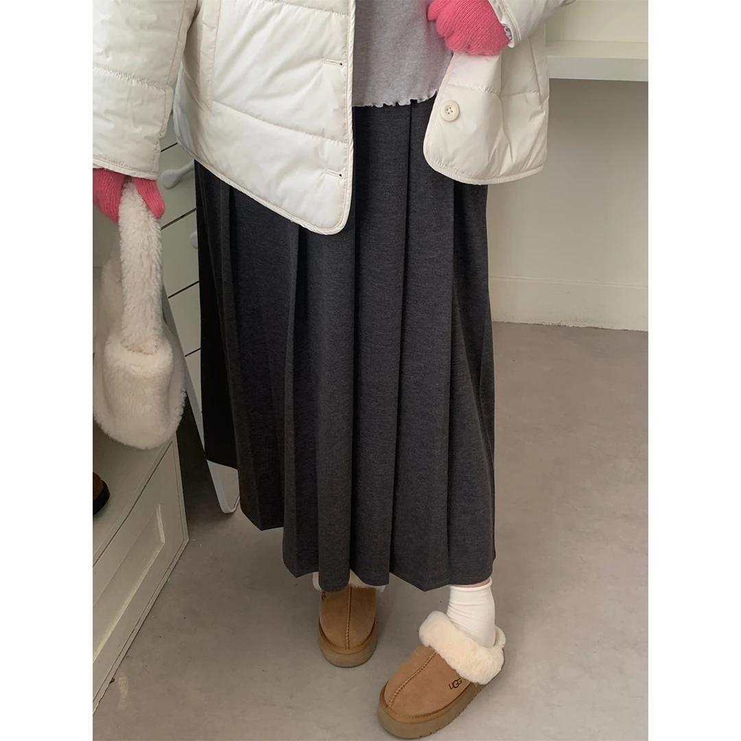 54徐达布【立冬记事】大码百褶半身裙法式秋冬时尚A字裙B27798C44