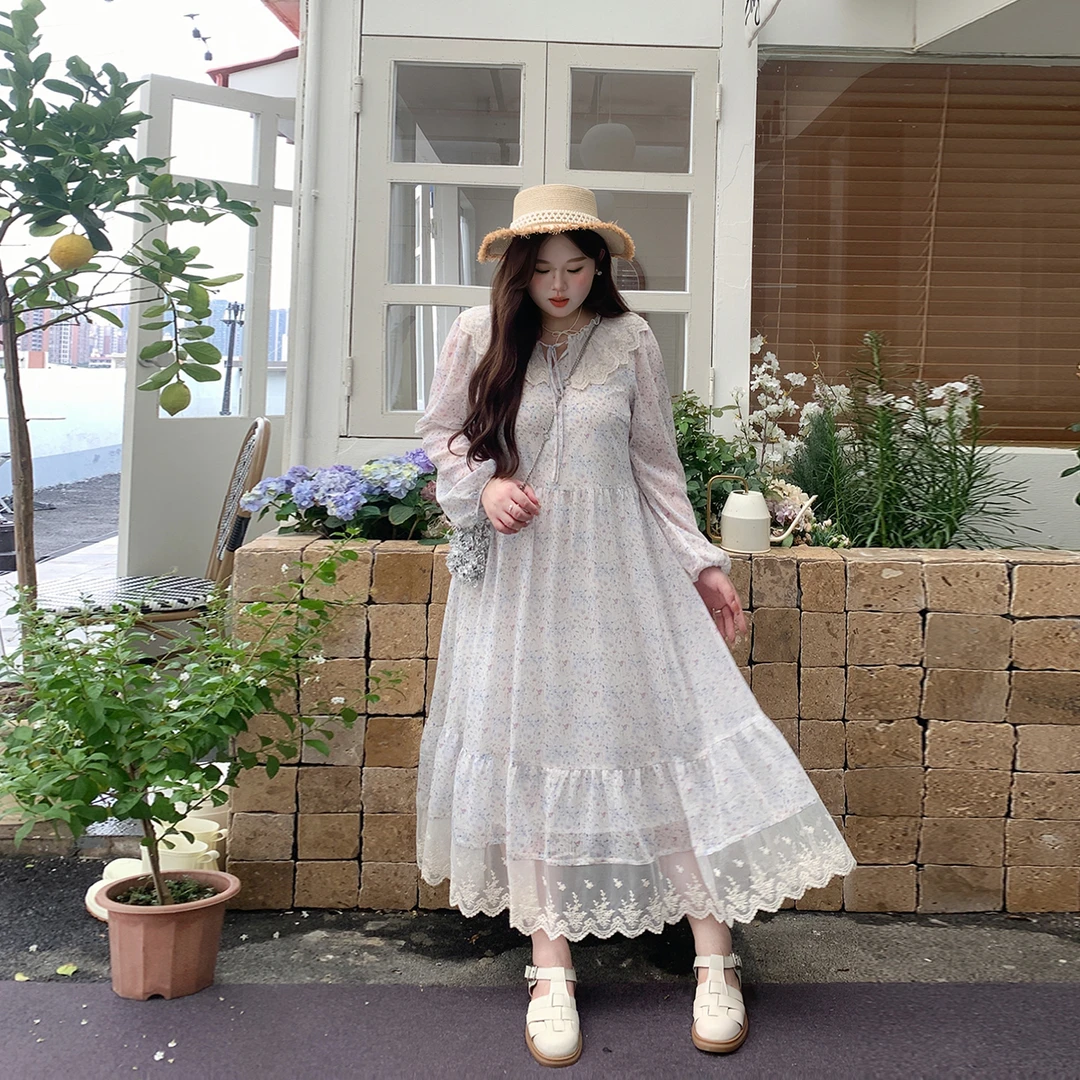 129徐达布【银河梦境】莫奈花园碎花连衣裙重工设计感长裙L21099C42