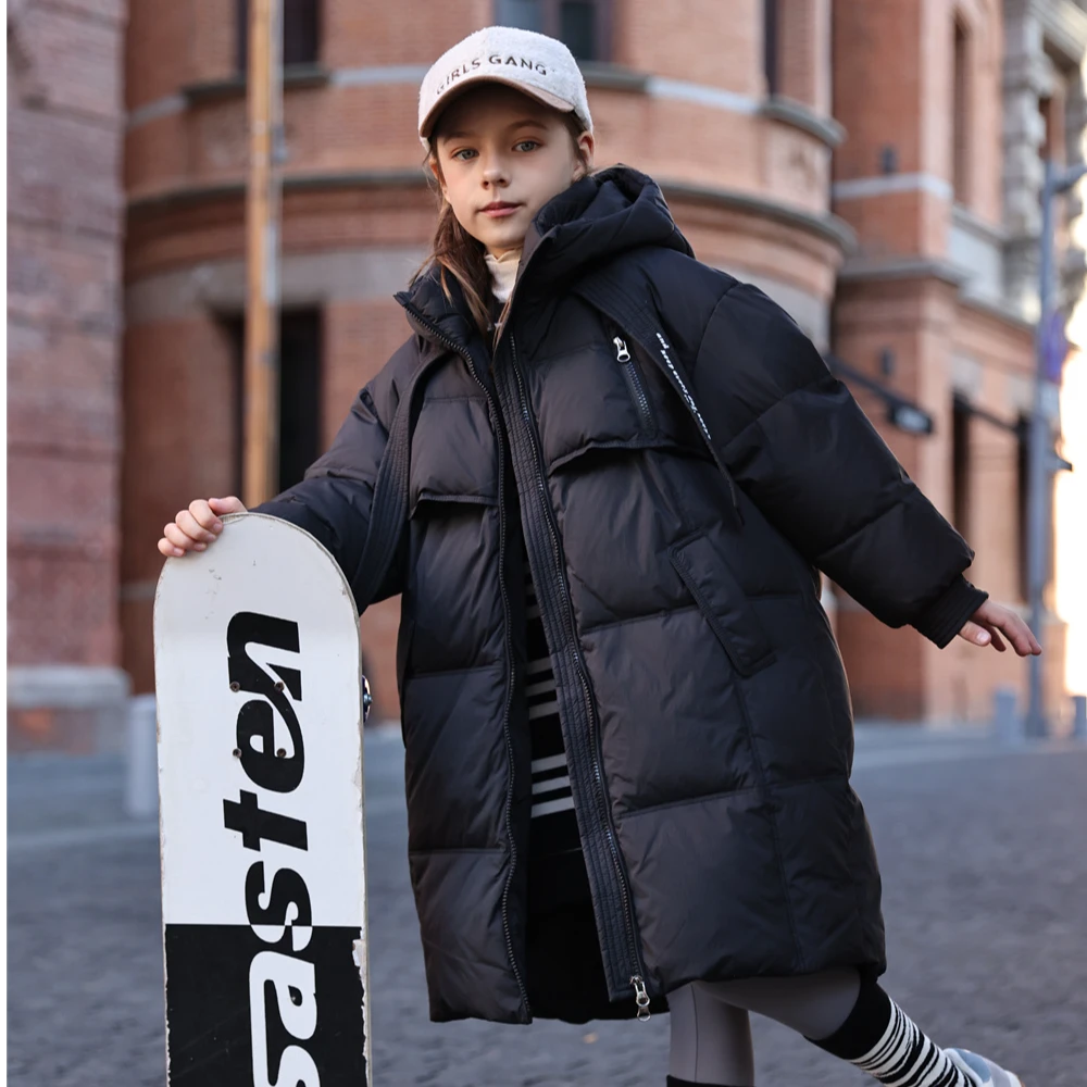 Y儿童羽绒服中长款2024新款中大童冬加厚外套羽绒洋气保暖29