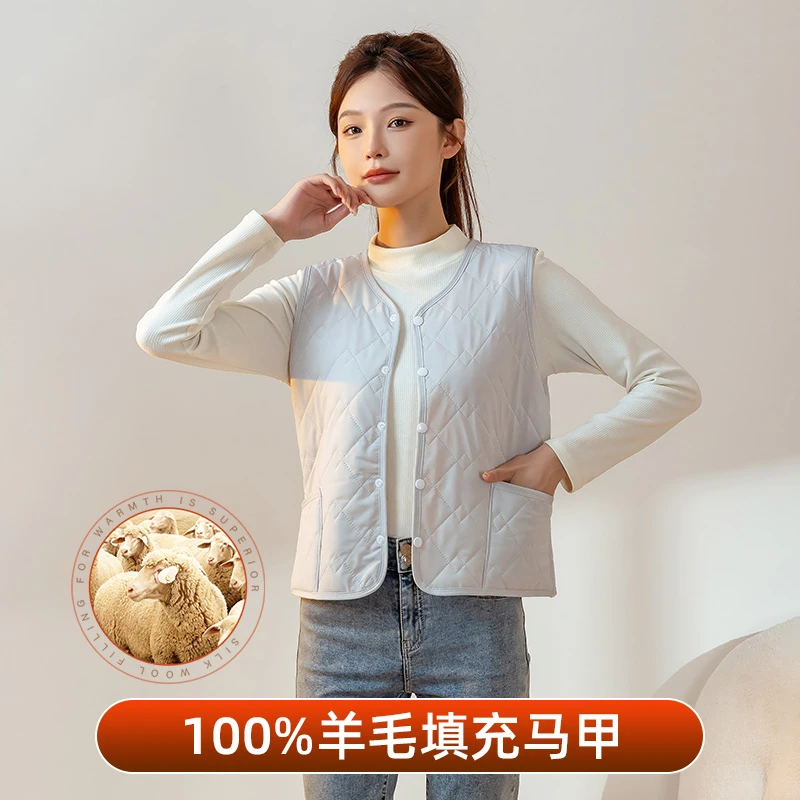 加绒加厚校服内搭神器冬季马甲初高中生内胆小棉袄女羊质保暖背心