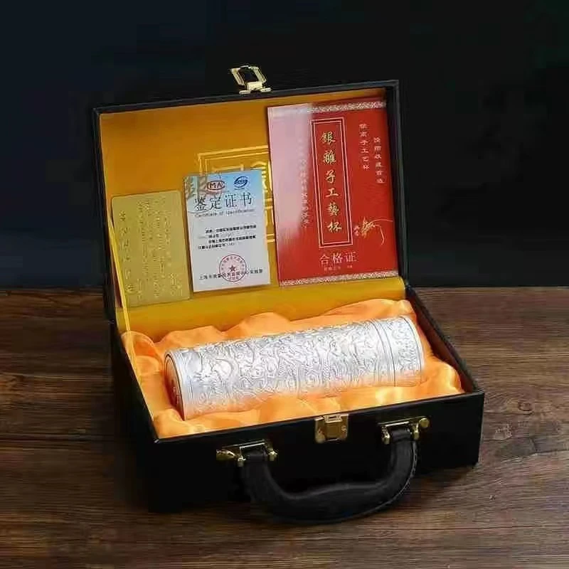 高端九龙银离子水杯手提保温杯高档适合商务送礼定制正品礼品杯