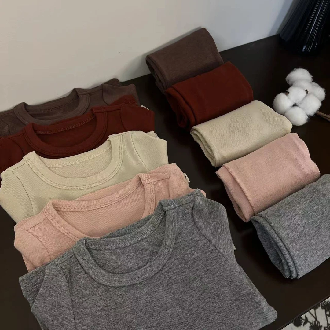 【儿童居家打底衫套装】WD102秋冬季男女童家居服柔软贴身保暖衣