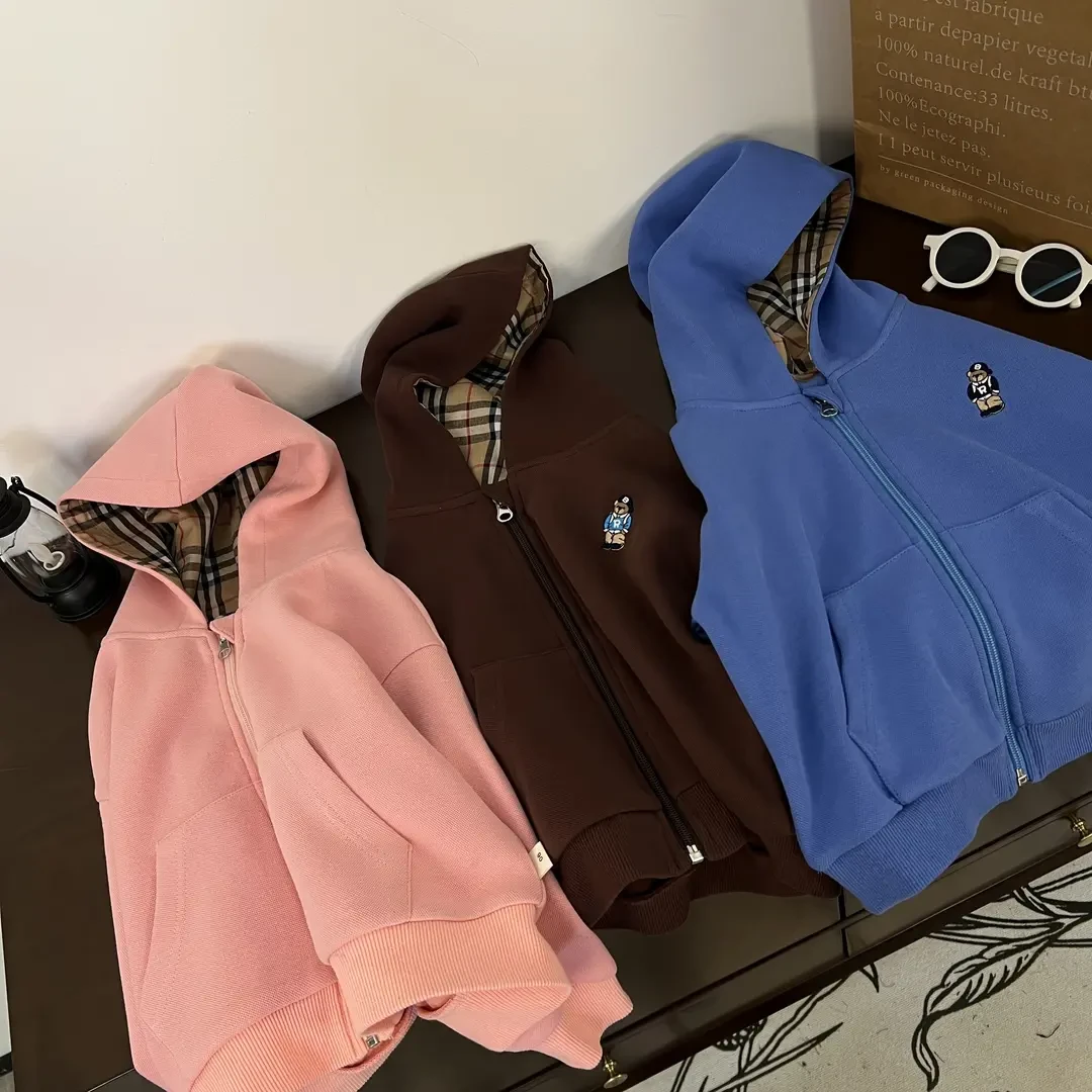 【WD148三色连帽外套】萌娃穿搭秋季时尚外套洋气百搭韩版连帽外套