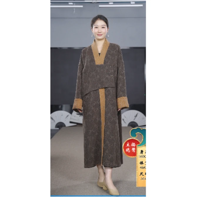 【万象有衣】推恩令-高端女装设计师款长风衣长外套5398