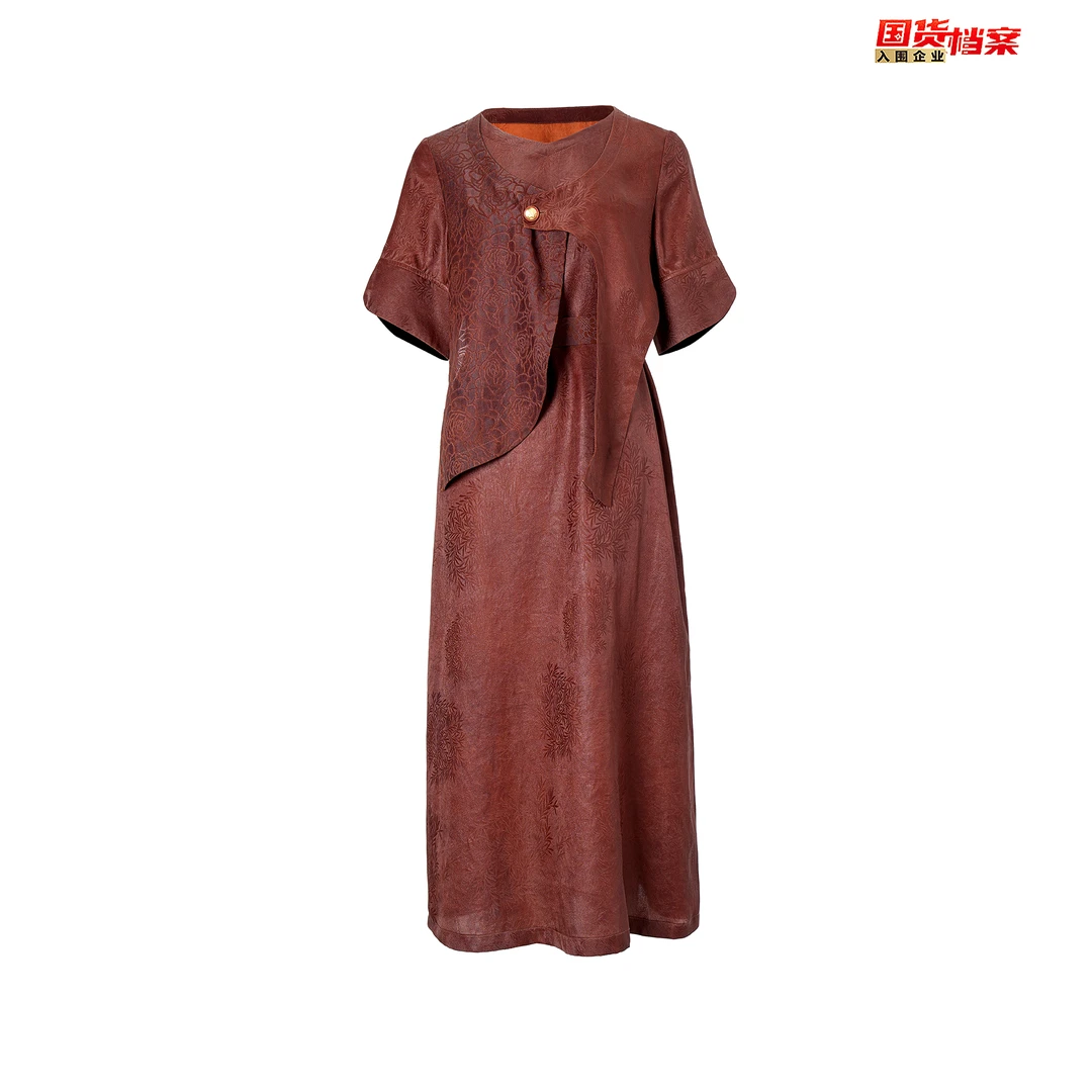 【万象有衣】重锻+八经-原创设计师款香云纱连衣裙6786