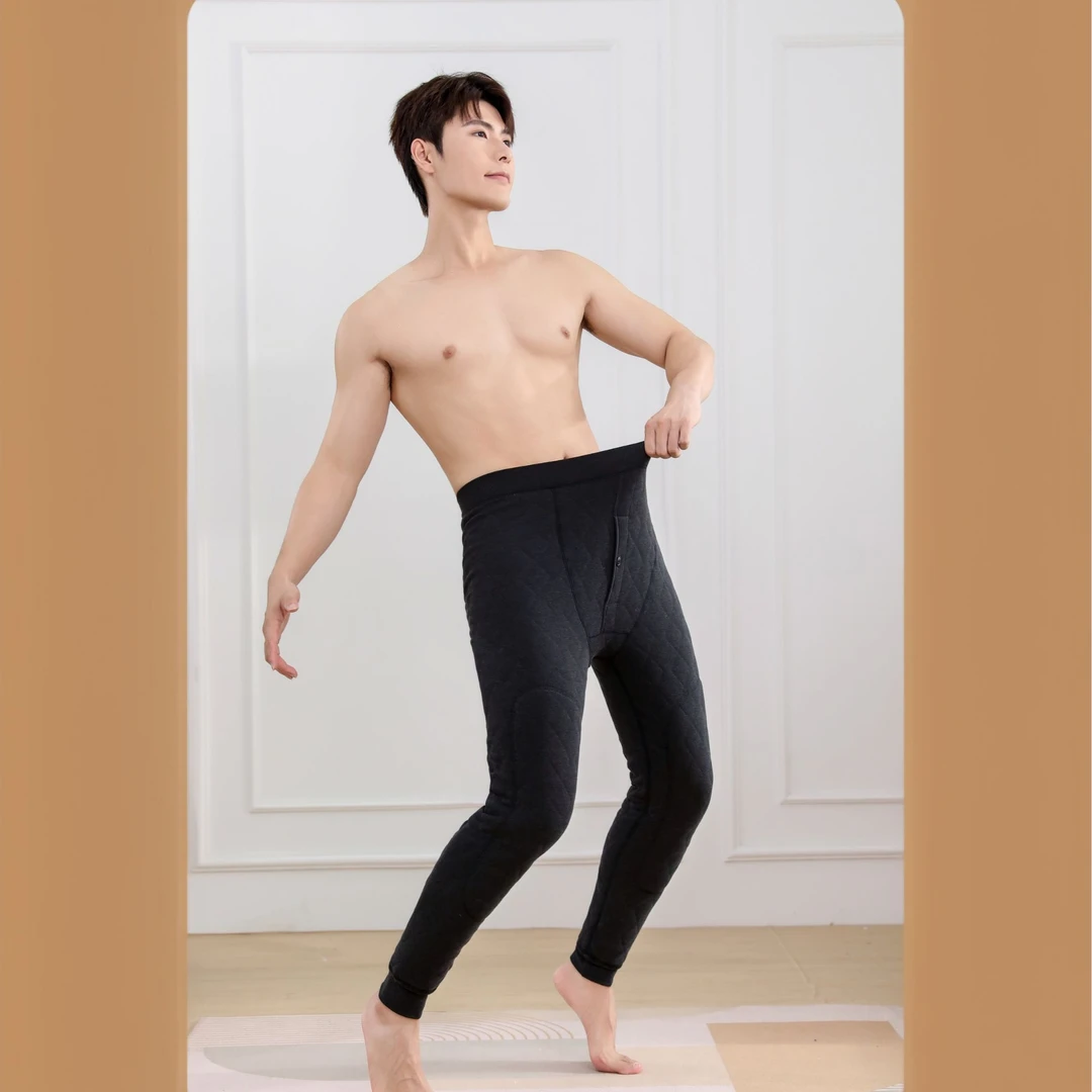 冬季新款加绒加厚护膝修身保暖裤