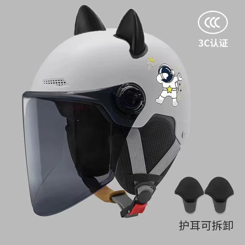 3C电瓶电动车头盔男女通用四季通用保暖防晒透气可拆卸护耳安全帽