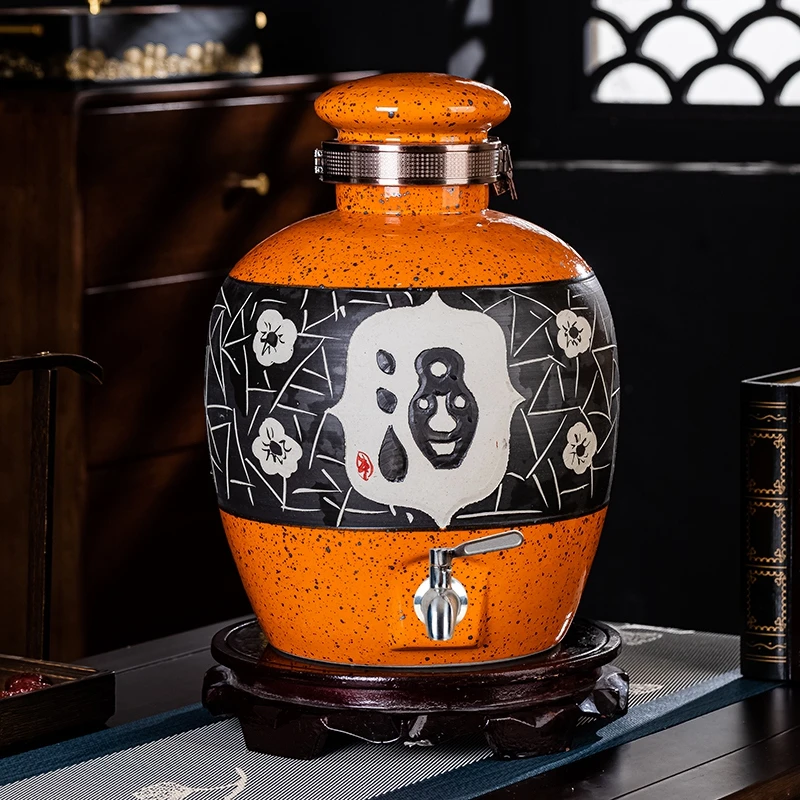 陶瓷酒瓶酒壶家用密封泡酒复古泡酒坛子10斤20斤30斤50斤古风酒罐