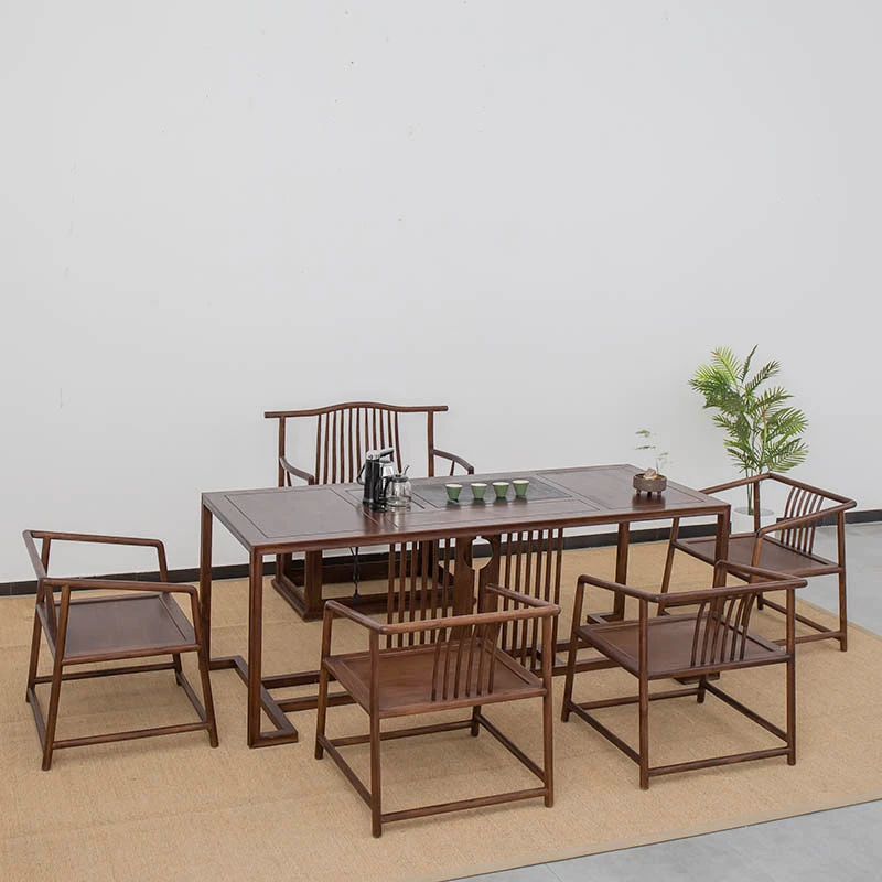 新中式茶桌椅组合现代简约功夫茶禅意干湿泡台茶室办公室原木茶几