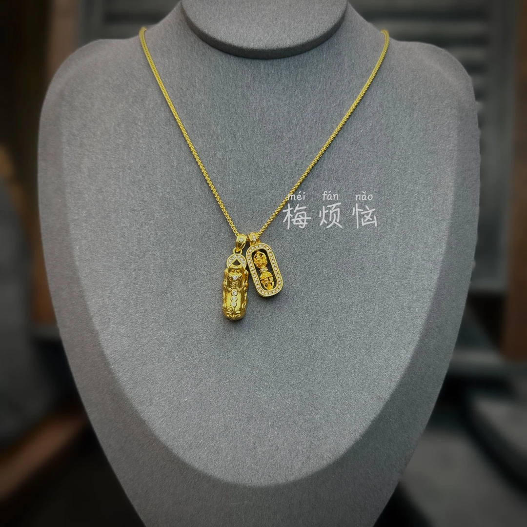 铜合金项链 铜合金项链金色气质可调节