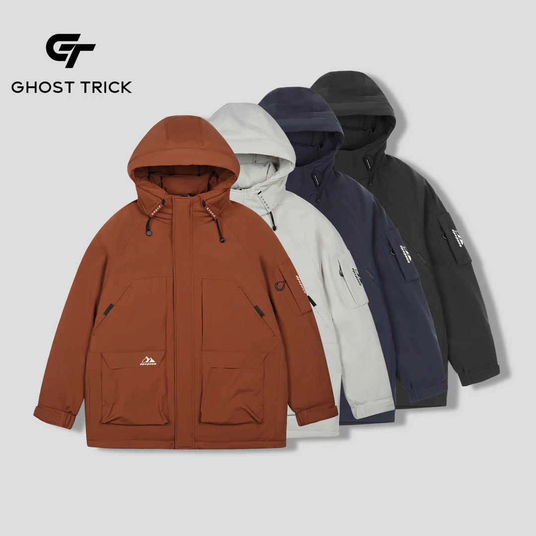 冬季新标90绒工装羽绒服男大码加厚保暖防寒冲锋外套Y13-5519