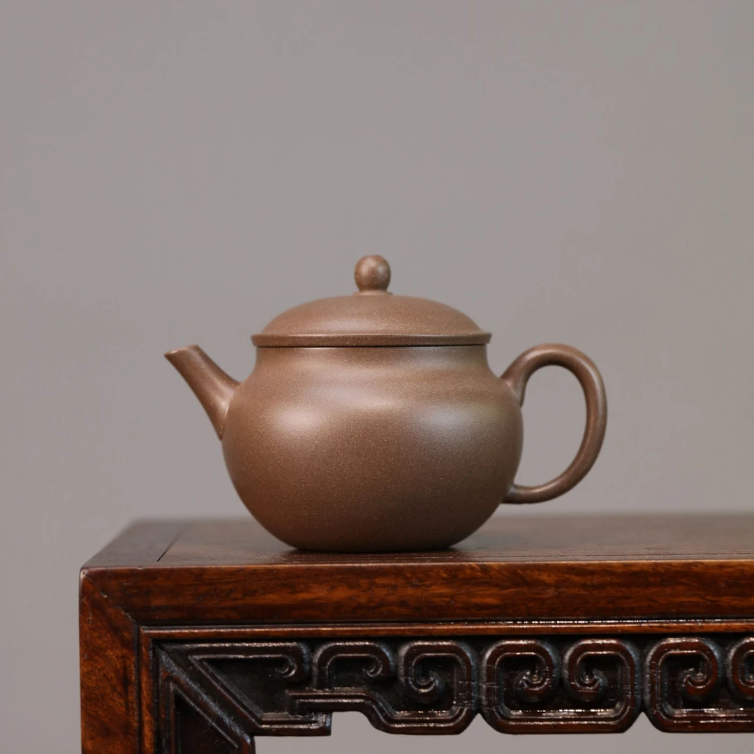 玩砂人精品小容量超薄胎青灰泥岩茶单枞肉桂乌龙古陶壶约160cc