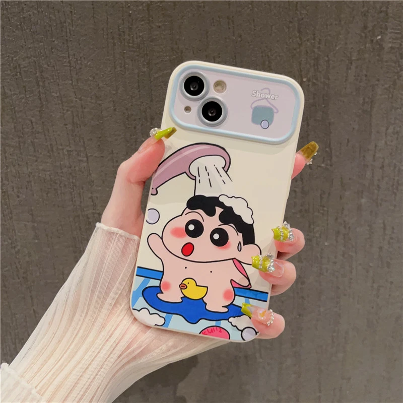淋浴小新苹果13华为/vivo/oppo/小米iphone14pro防摔设计感手机壳