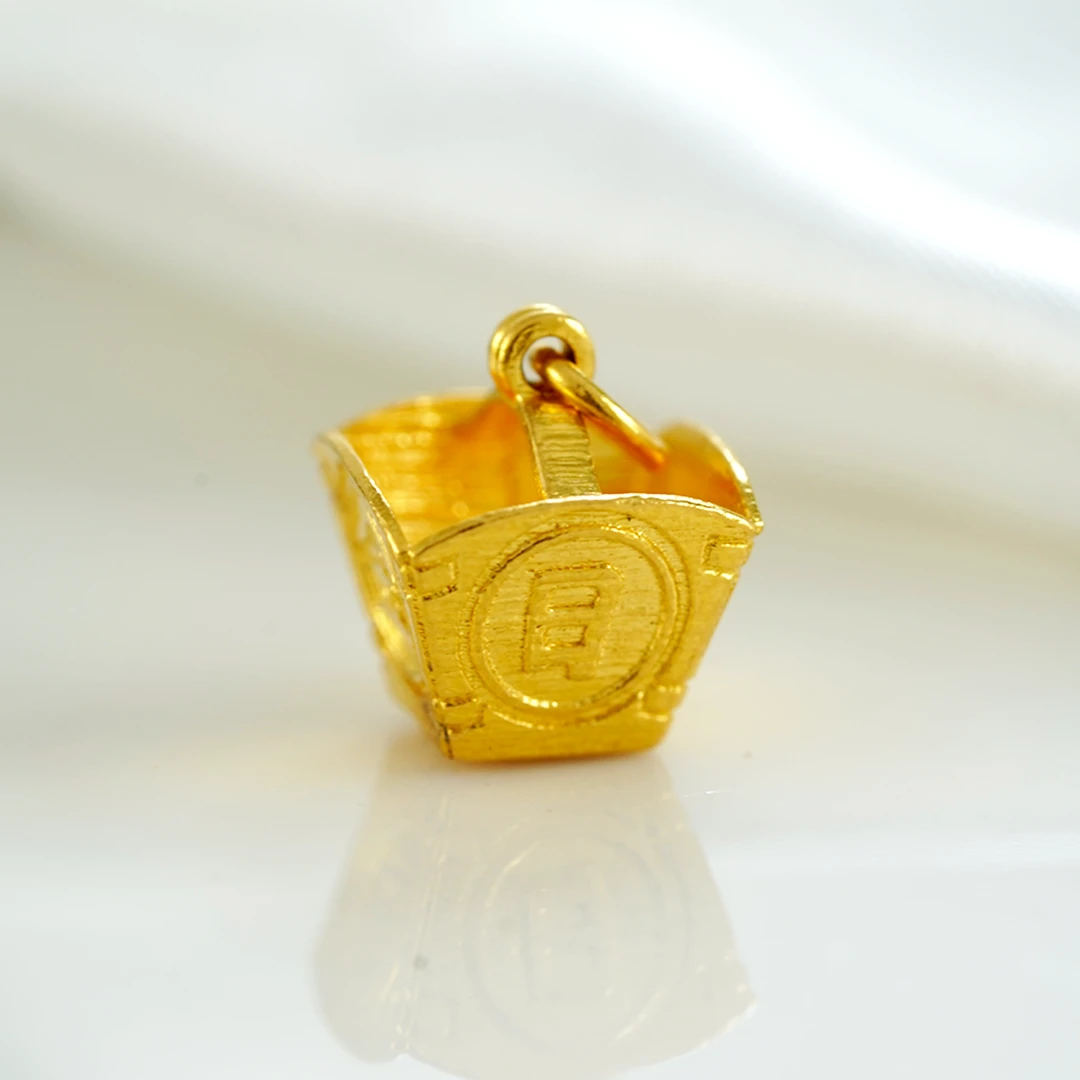 品众珠宝24K足金古法錾刻日进斗金精品配饰DIY搭配（禁用优惠券）
