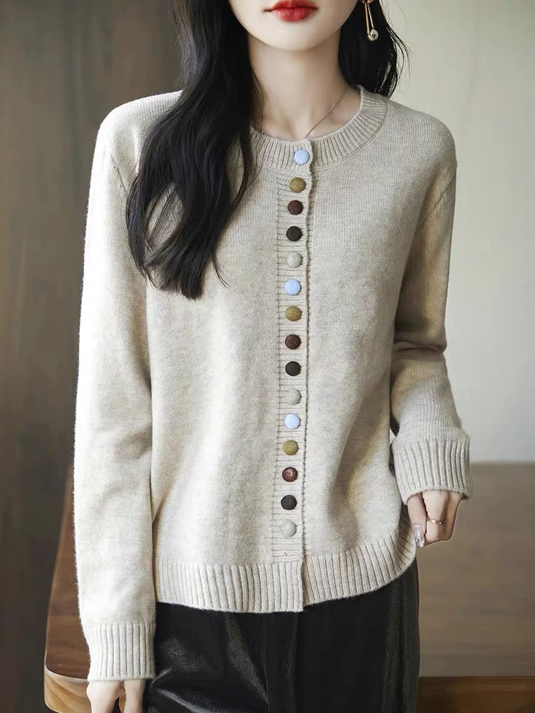 软糯亲肤绒～七针双股加厚亲肤绒秋冬新款彩扣开衫时尚百搭