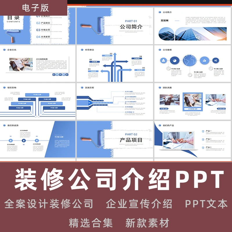 新家装全案设计装修公司介绍PPT 模版