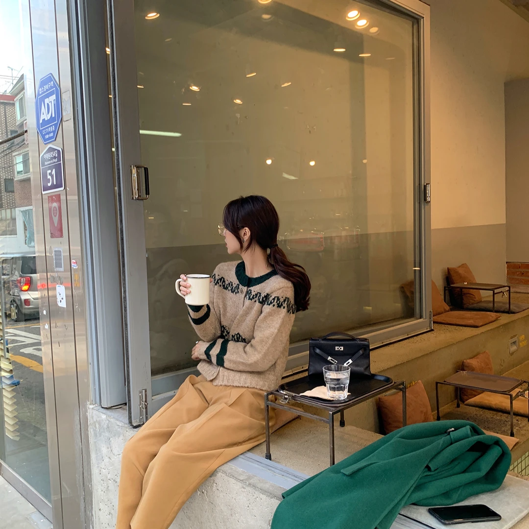 ASM ANNA◆ 童年的回忆~vintage 怀旧时髦 羊驼毛毛衣A5889