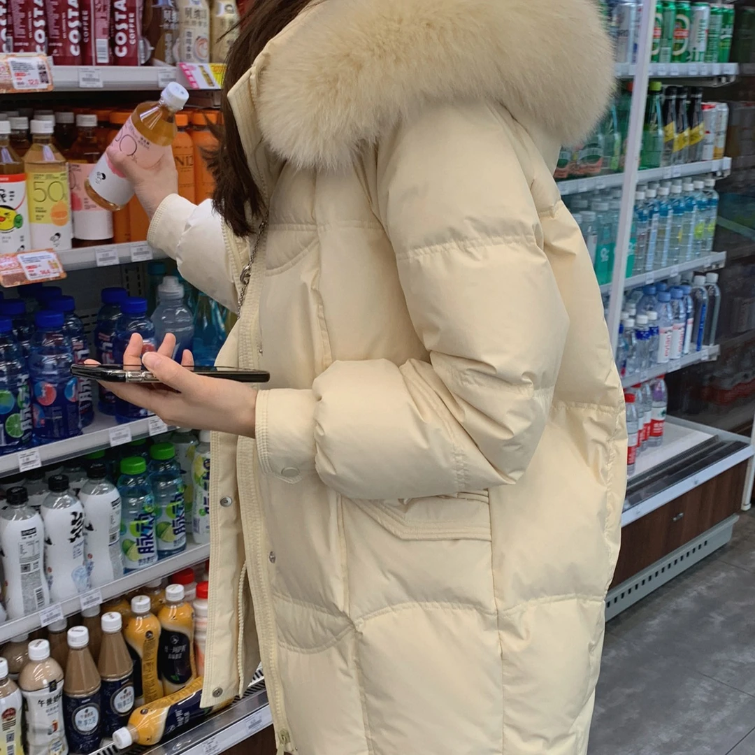 ASM ANNA◆ 奶盖小羽绒A8863~狐狸毛领连帽羽绒服女新款时尚洋气