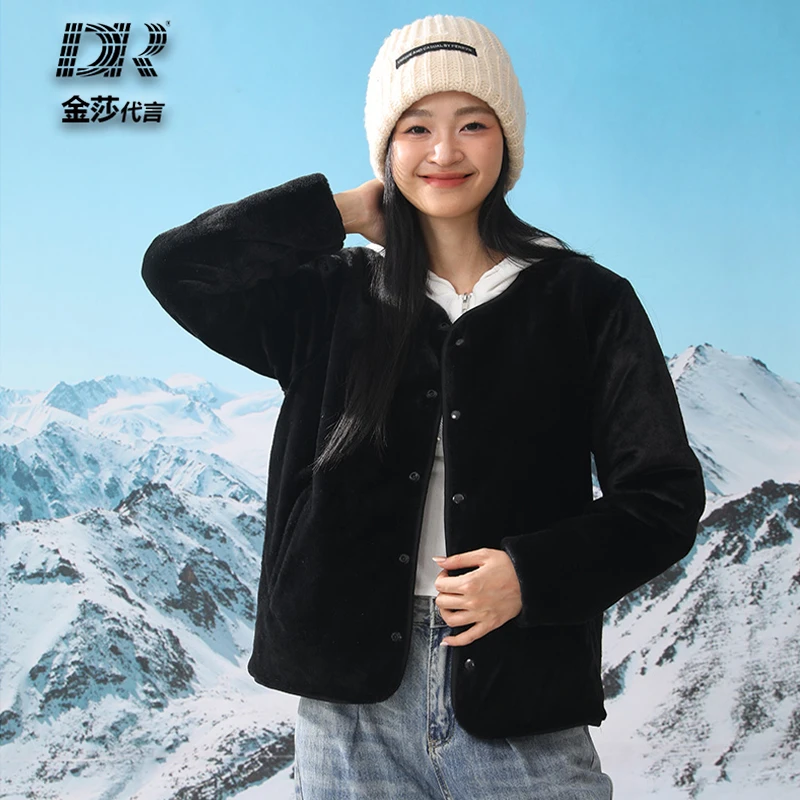 【仙女好物】100棉羊毛秋冬双面三防长袖7A抗菌仿雪貂绒外套3088