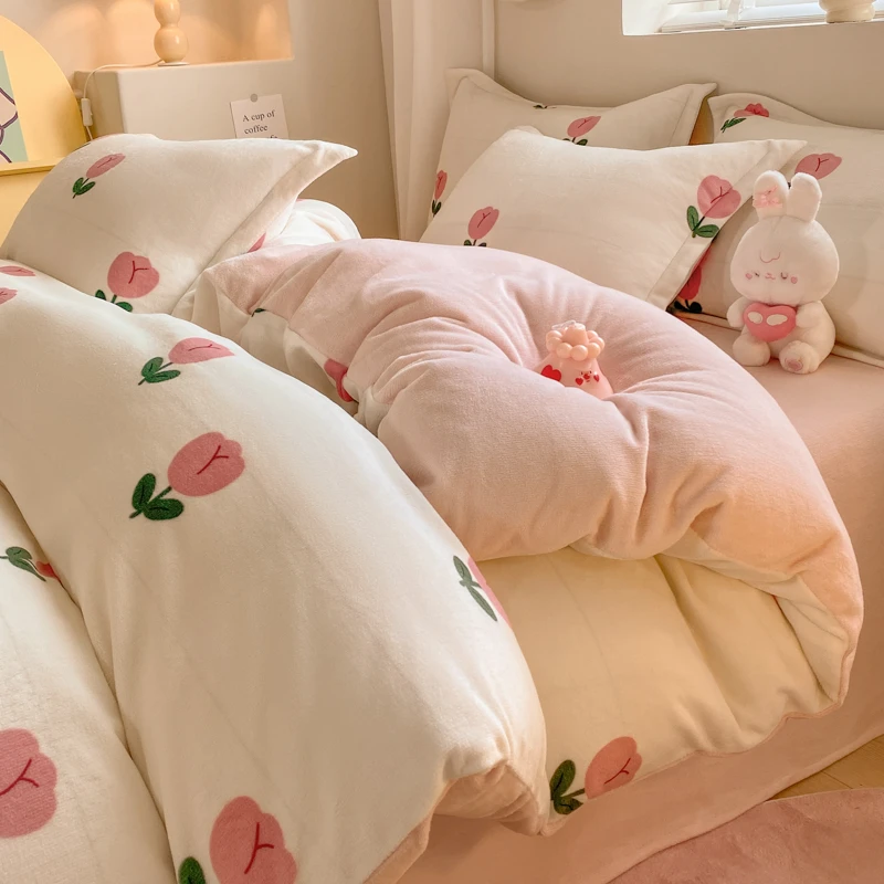 牛奶绒被套单件150x200x230加绒珊瑚绒被罩法兰绒宿舍单独被单1.5