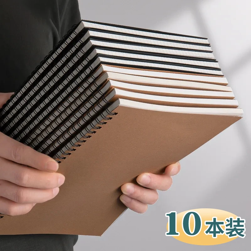 简约线圈笔记本本子加厚本子练习本b5记账本子牛皮横线本a5软皮本