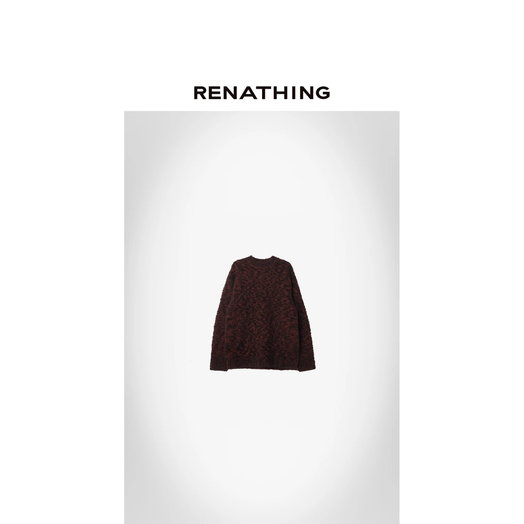 【RENATHING】肌理质感圆领套头针织毛衣