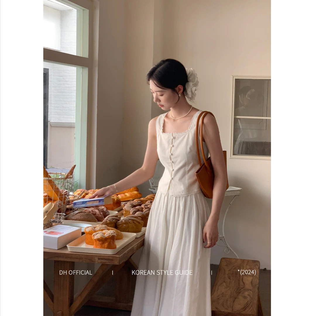 【现货】DH OFFICIAL 大花【柔光铃兰】静奢风尚 修身女背心打底无袖