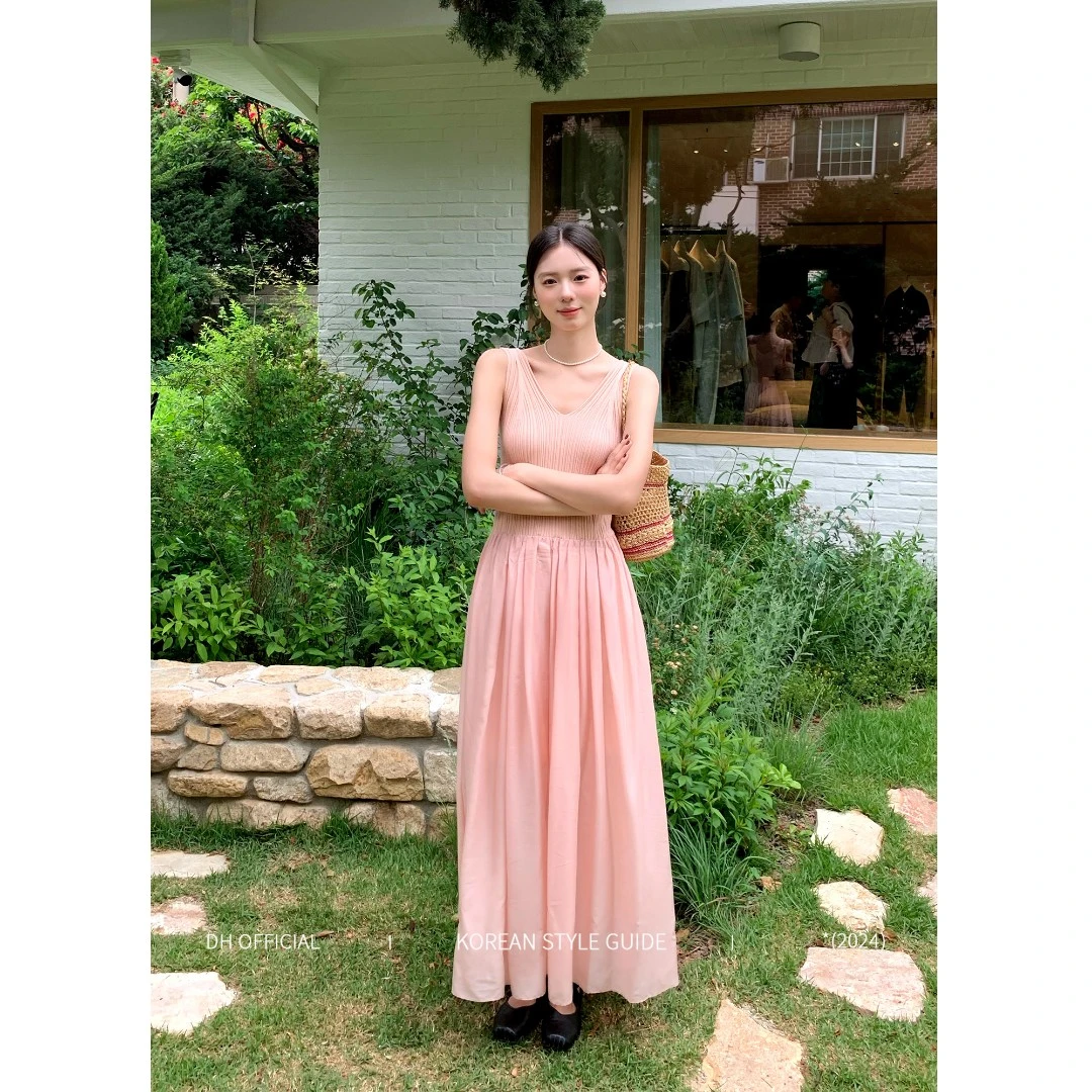 清 DH OFFICIAL 大花【薄雾少女 mist】优雅名媛 法式气质连衣裙