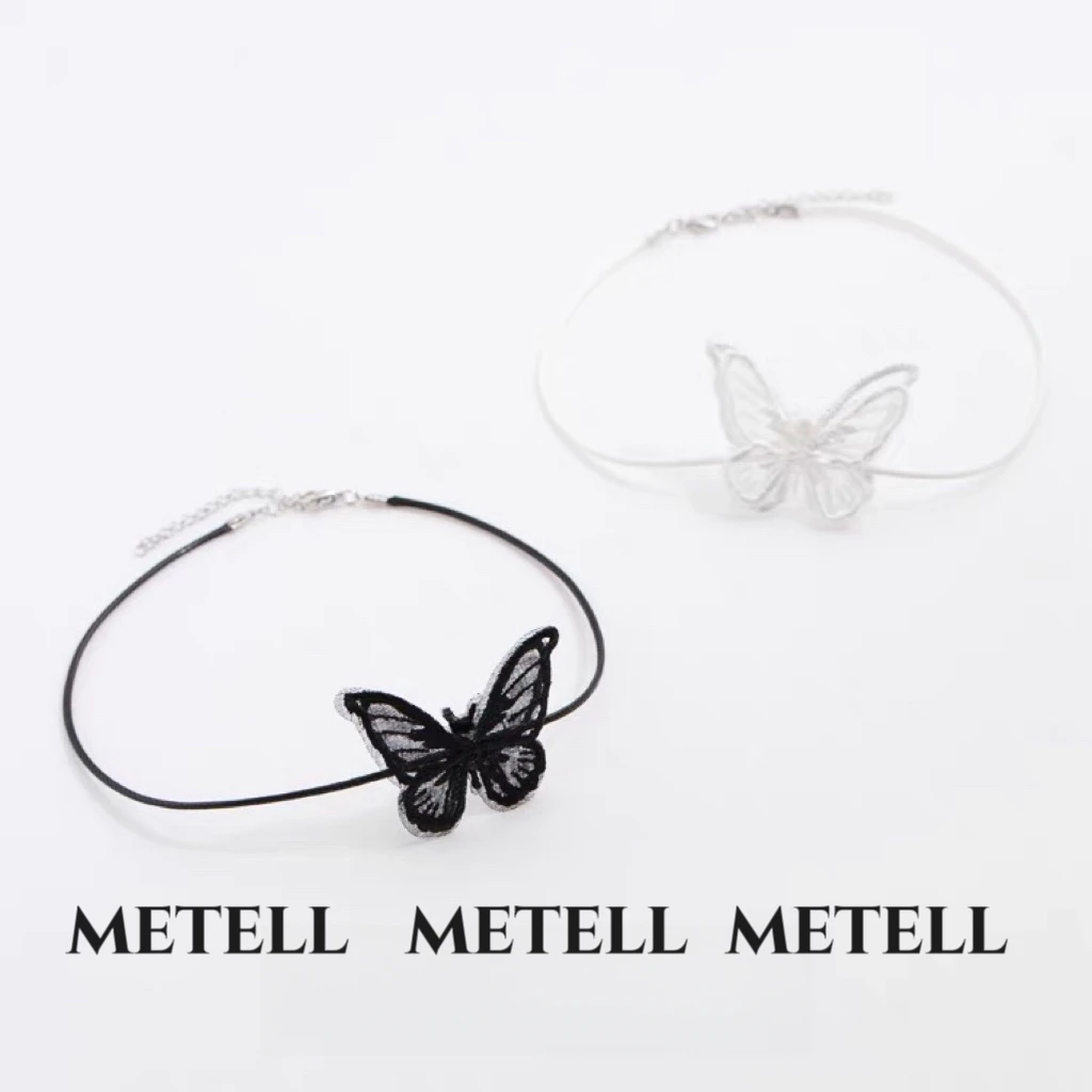 怦然心动蝴蝶结领结法式女士黑色纯欲百搭蕾丝休闲夏季