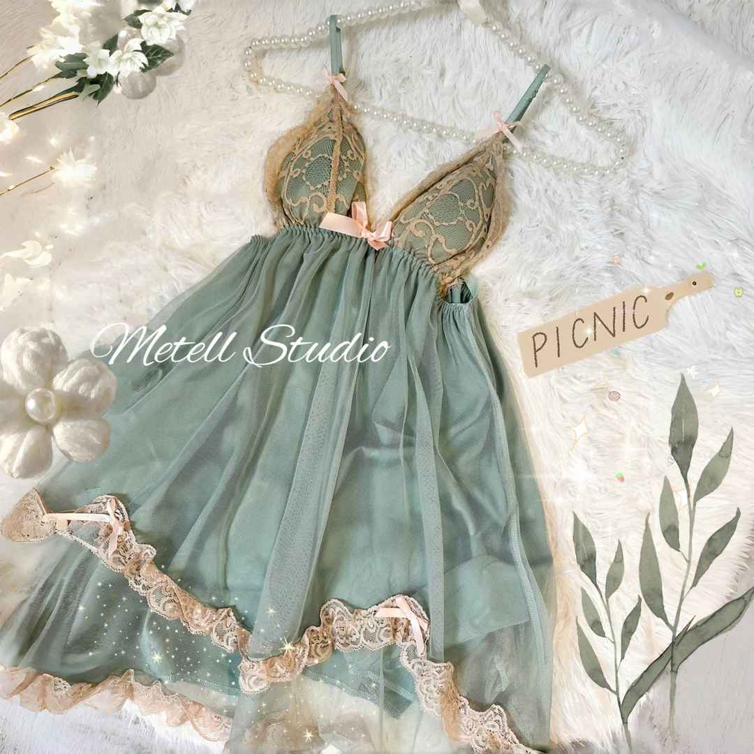 绿野仙踪*森系少女纯欲天花板网纱高级薄款睡裙蕾丝网红法式家居