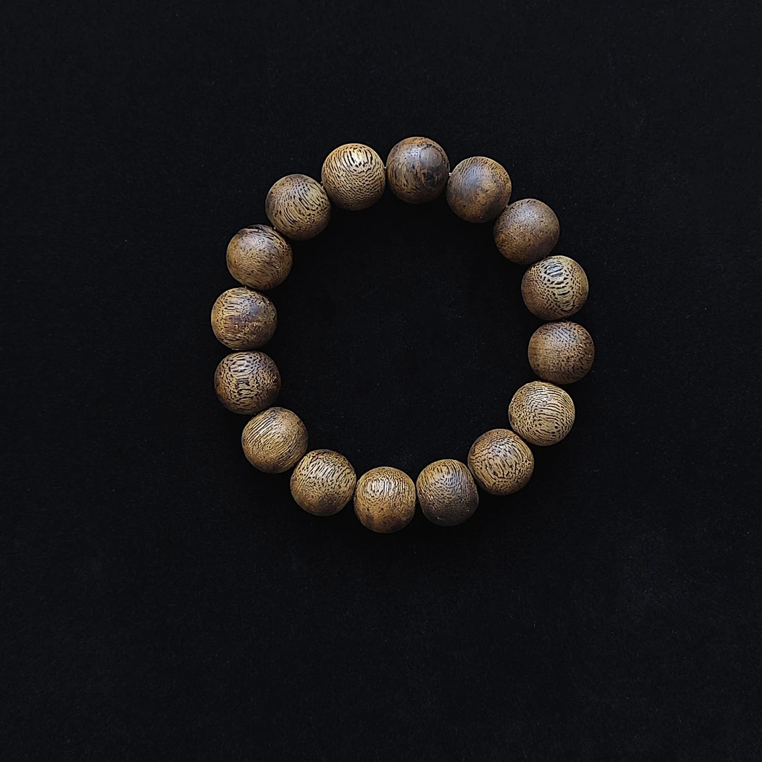 【中国沉香之乡电白—不戒斋】沉香手串1.4圆珠单圈17g+多样性发一条