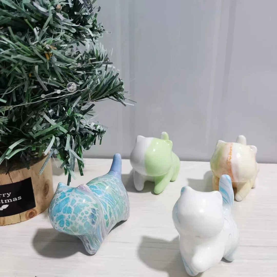 开盒（中猫7公分）摆件纯手工彩绘一物一拍潮玩（AA-AO）