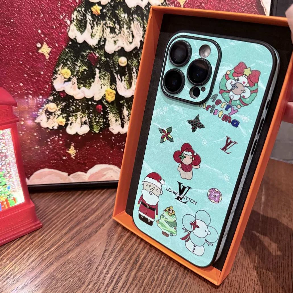 手链款iPhone16promax手机壳圣诞适用苹果15老花全包14pm情侣13女