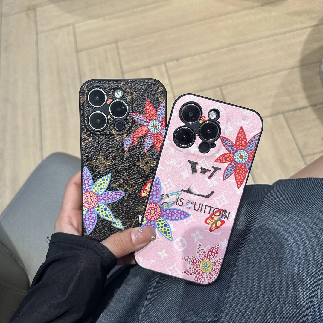适用iPhone15pro手机壳大牌苹果14pro max老花皮质奢华11/12/13女