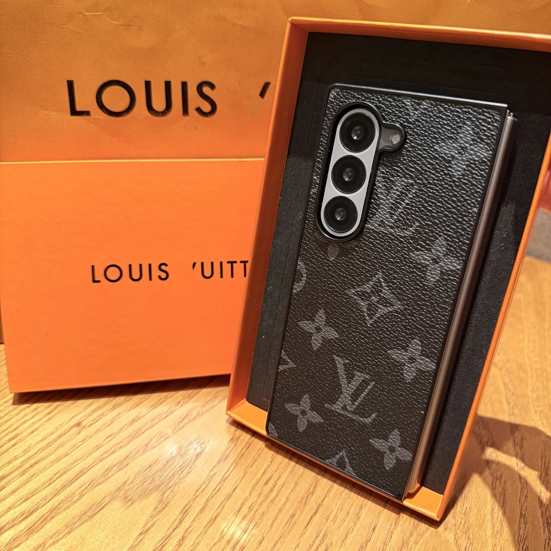 老花高级感三星zflod6手机壳折叠屏真皮适用zflip6/5/4/3保护套女