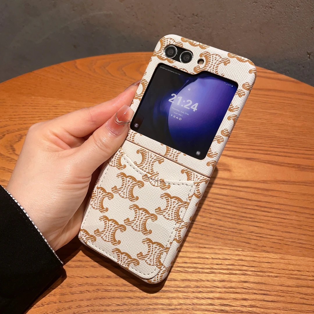 三星zflip4手机壳折叠屏赛琳galaxy zflip5潮牌皮质轻奢女新款ins