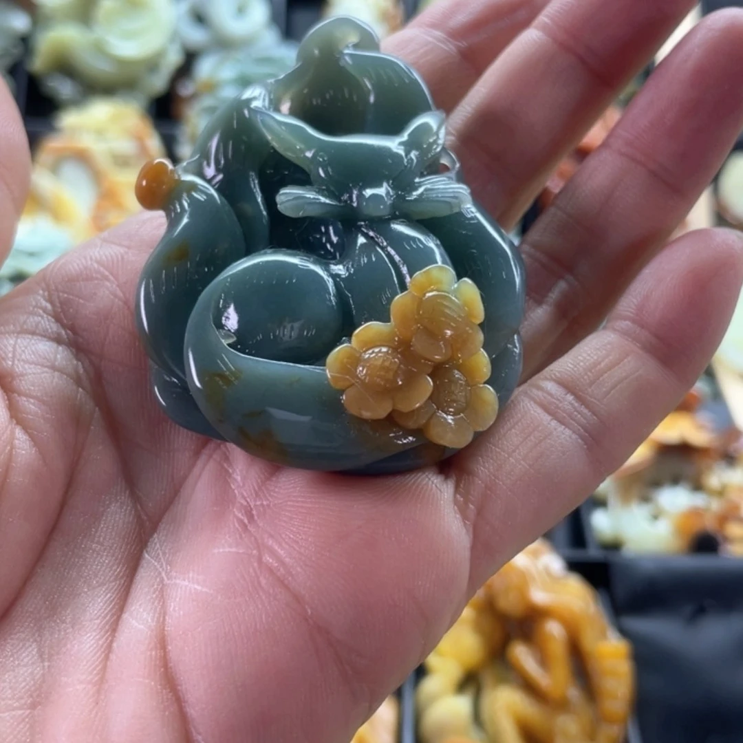 【闪购商品】蛇纹石玉颈饰合金美**羊