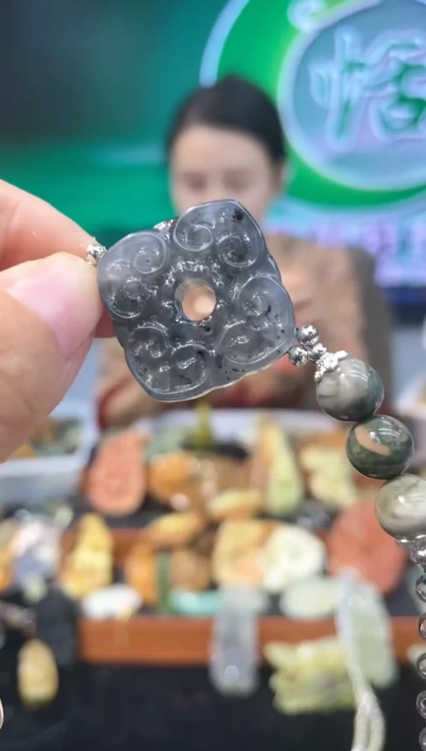【闪购商品】岫玉吊坠银S925镶嵌·