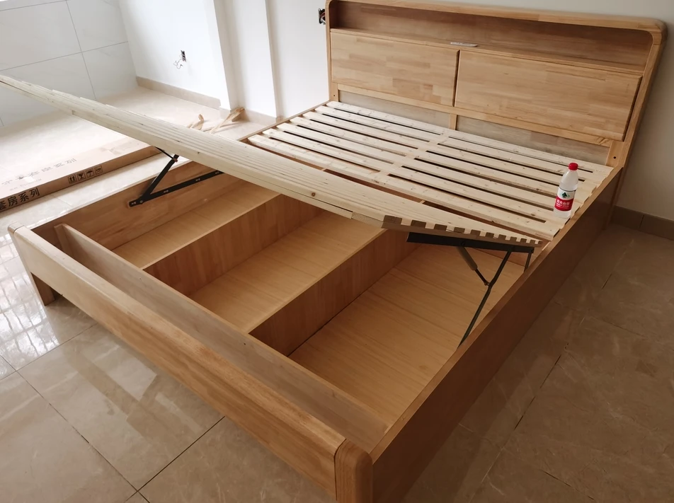 床床垫床头柜专属套餐组合 简约主卧单人北欧大床储物橡木气压中