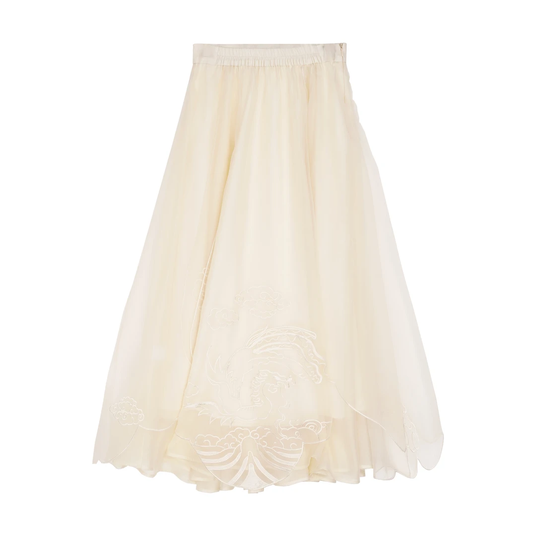 【公主裙】新中式国风琉璃纱飘片绣花半裙MCFBQ0052