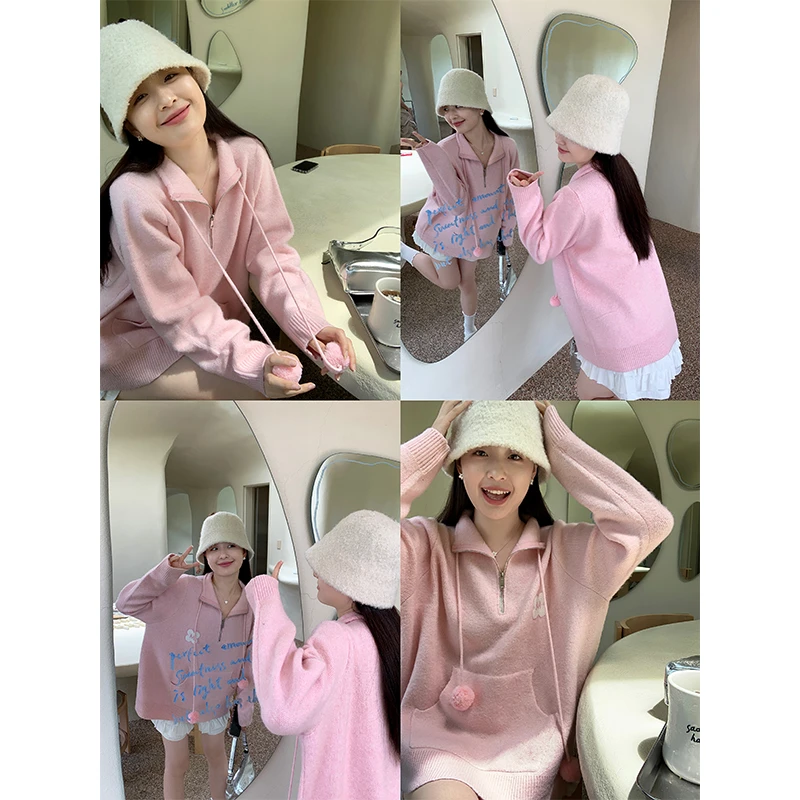 【现现 宠粉回馈 售完不补】马西西微胖mm毛球毛衣女秋季针织衫休闲