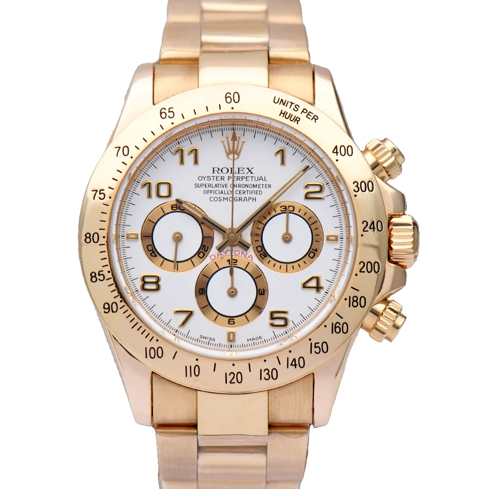99新 Rolex/劳力士 迪通拿16528/全18k黄金/白盘40mm自动机械男表