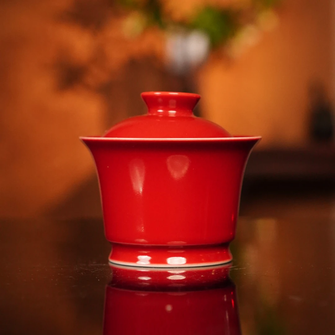 良朋  玫瑰红盖碗  手工茶具茶杯纯手工专用 LP8358