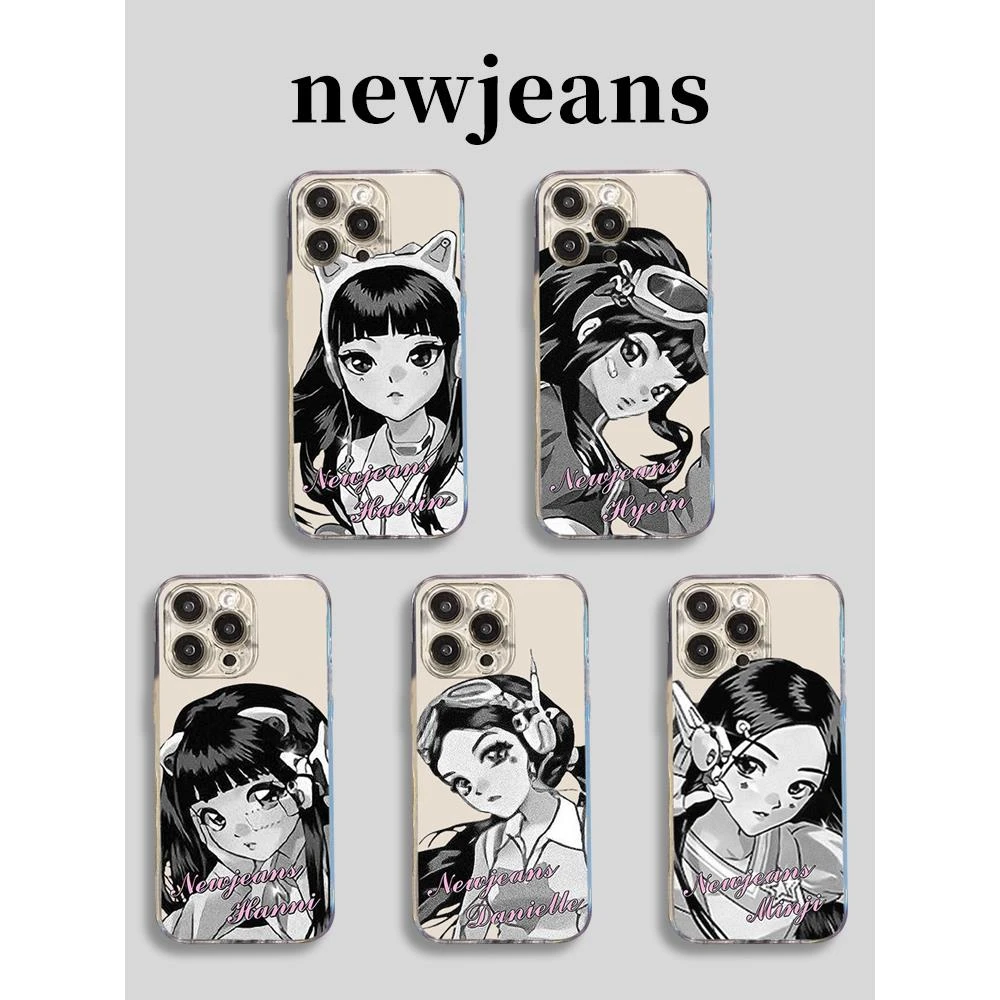 newjeans手机壳new周边jeans同款HANNI苹果15iPhone14贴纸15proma