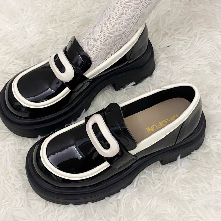 JK 风高级乐福鞋厚底超轻底乐福鞋小皮鞋3122