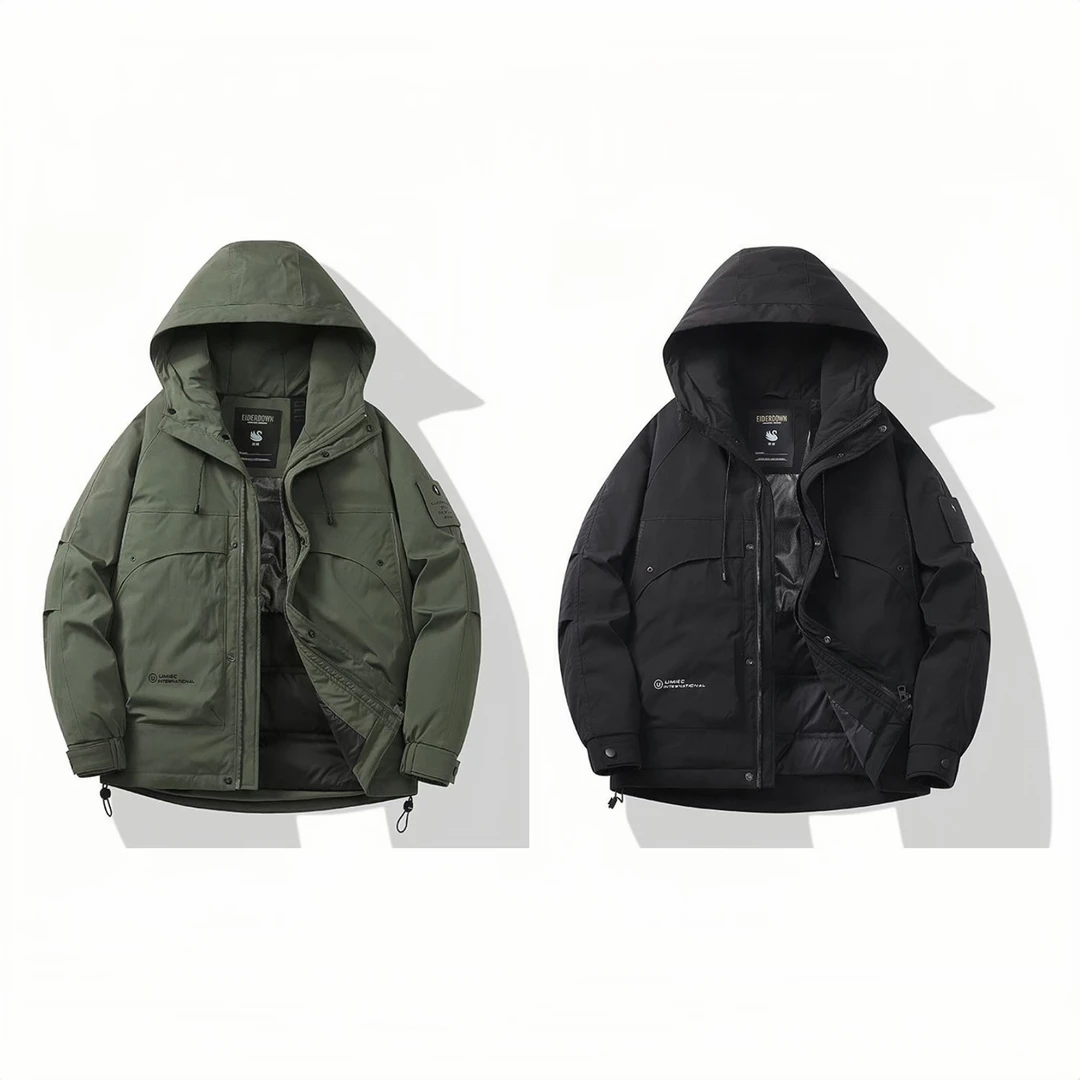 【羽绒服】冬季602#三防冲锋衣防风保暖休闲百搭连帽男士加厚外套